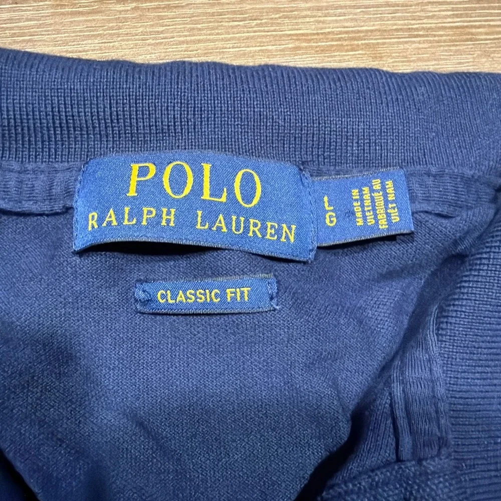 Polo Ralph Lauren Classic Fit Polo Shirt Men's LARGE Red White Blue Colorblock